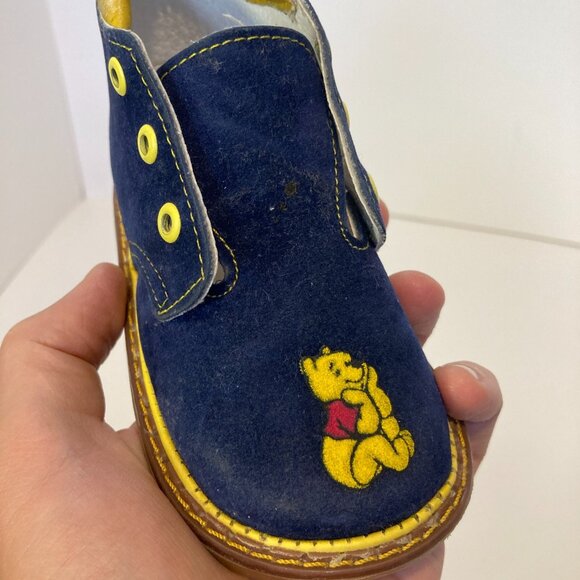 Kids Blue Suede Ankle Boot 15 Size 7-8? Pooh Bear Mexico Unbranded Missing Lace - Picture 10 of 11